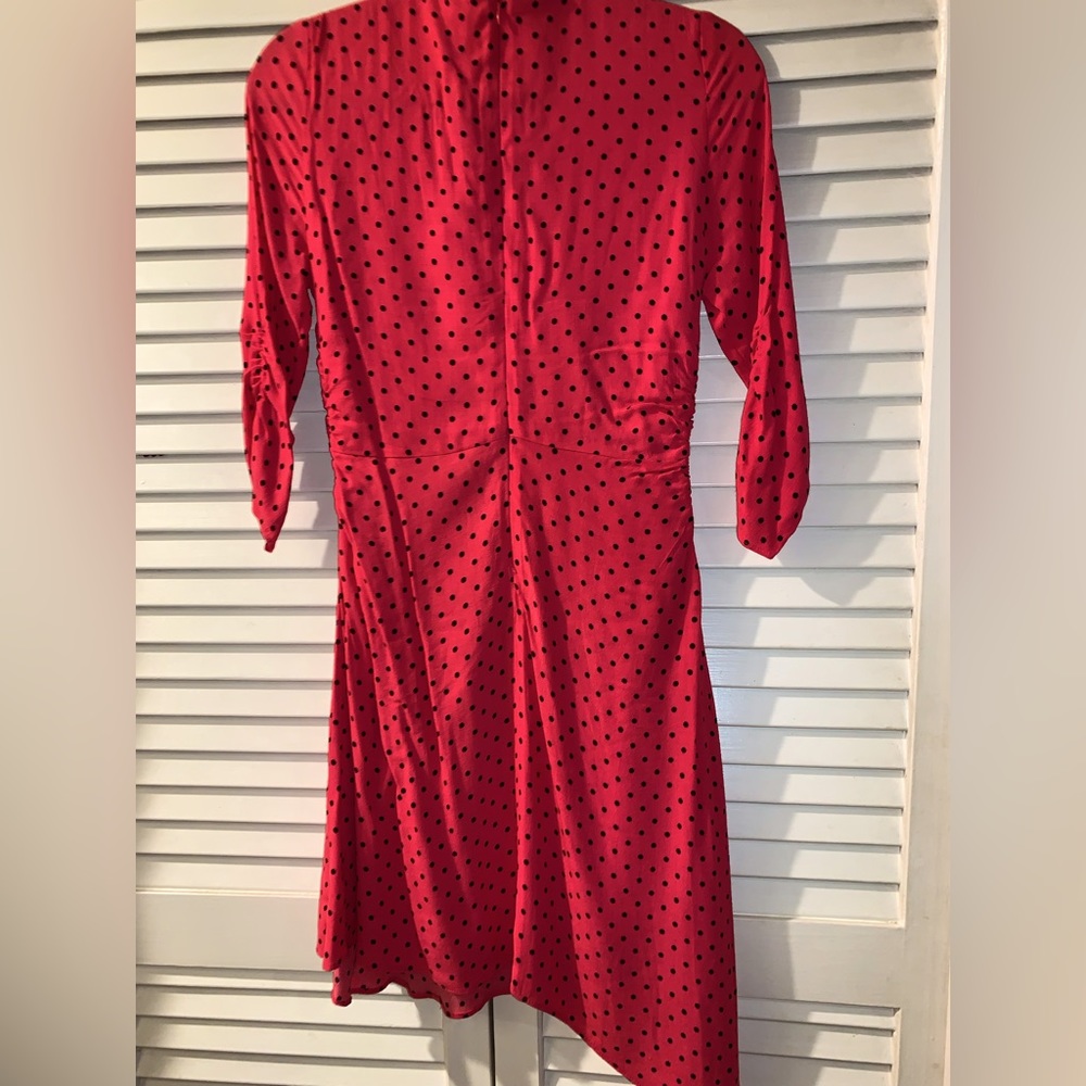 TRF Fuscia and Black polka dress